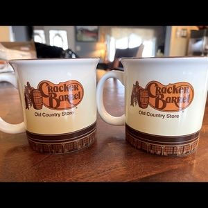 2 Cracker Barrel coffee mugs (set)